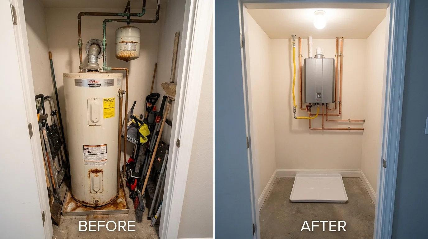 Tank water heater versus wall-mounted tankless unit comparison for Elsa, TX homeowners